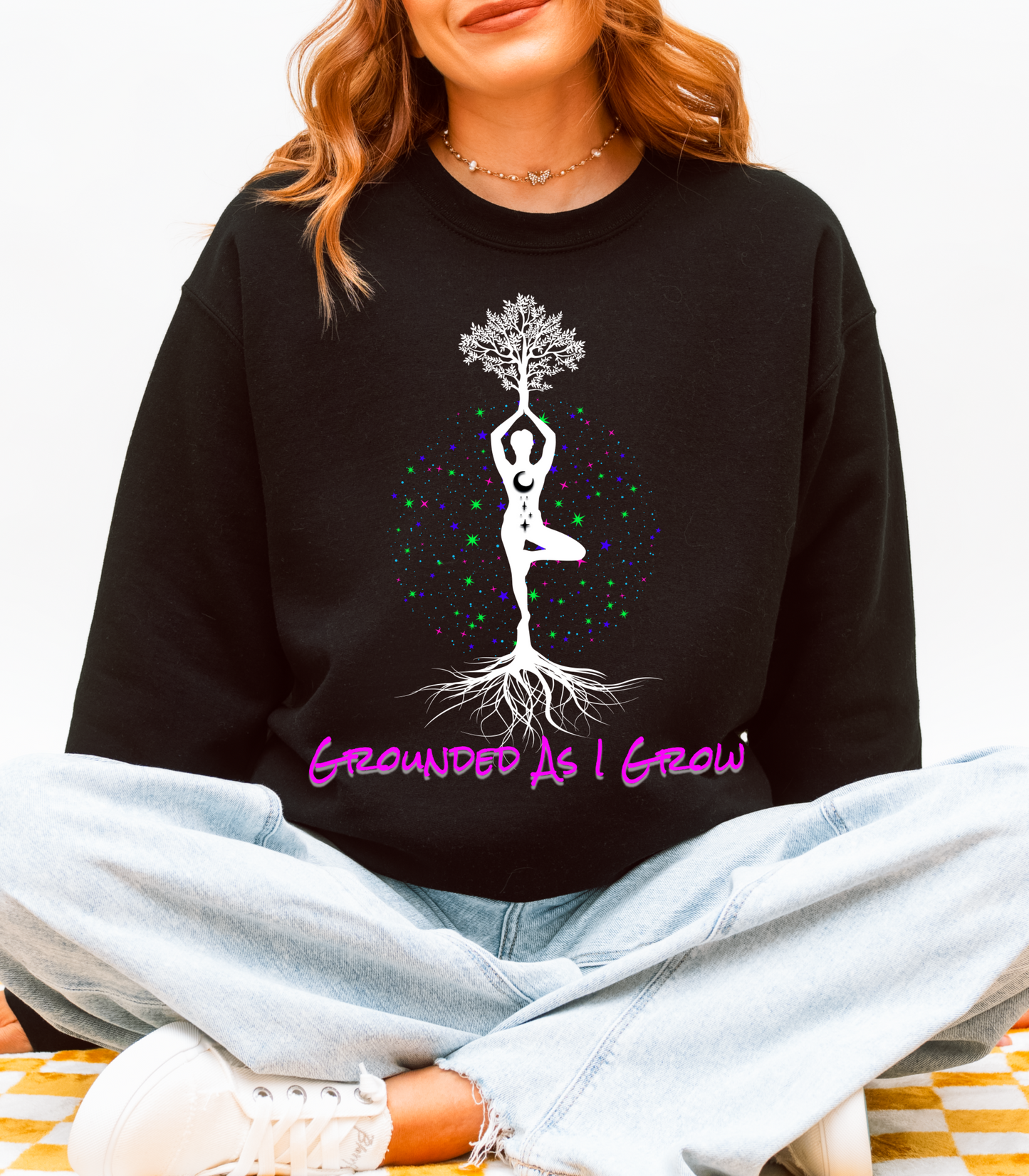 Grounded As I Grow – Cozy Mindful Woman’s Sweatshirt
