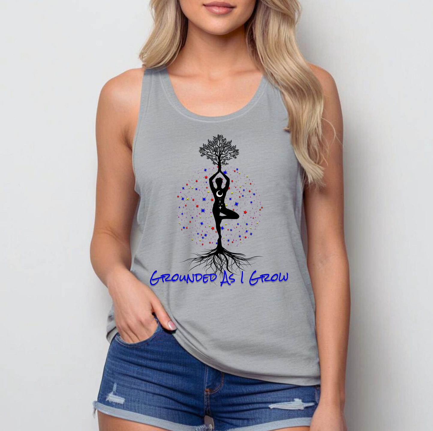 Grounded As I Grow – Spiritual Strength Racerback Tank for Women