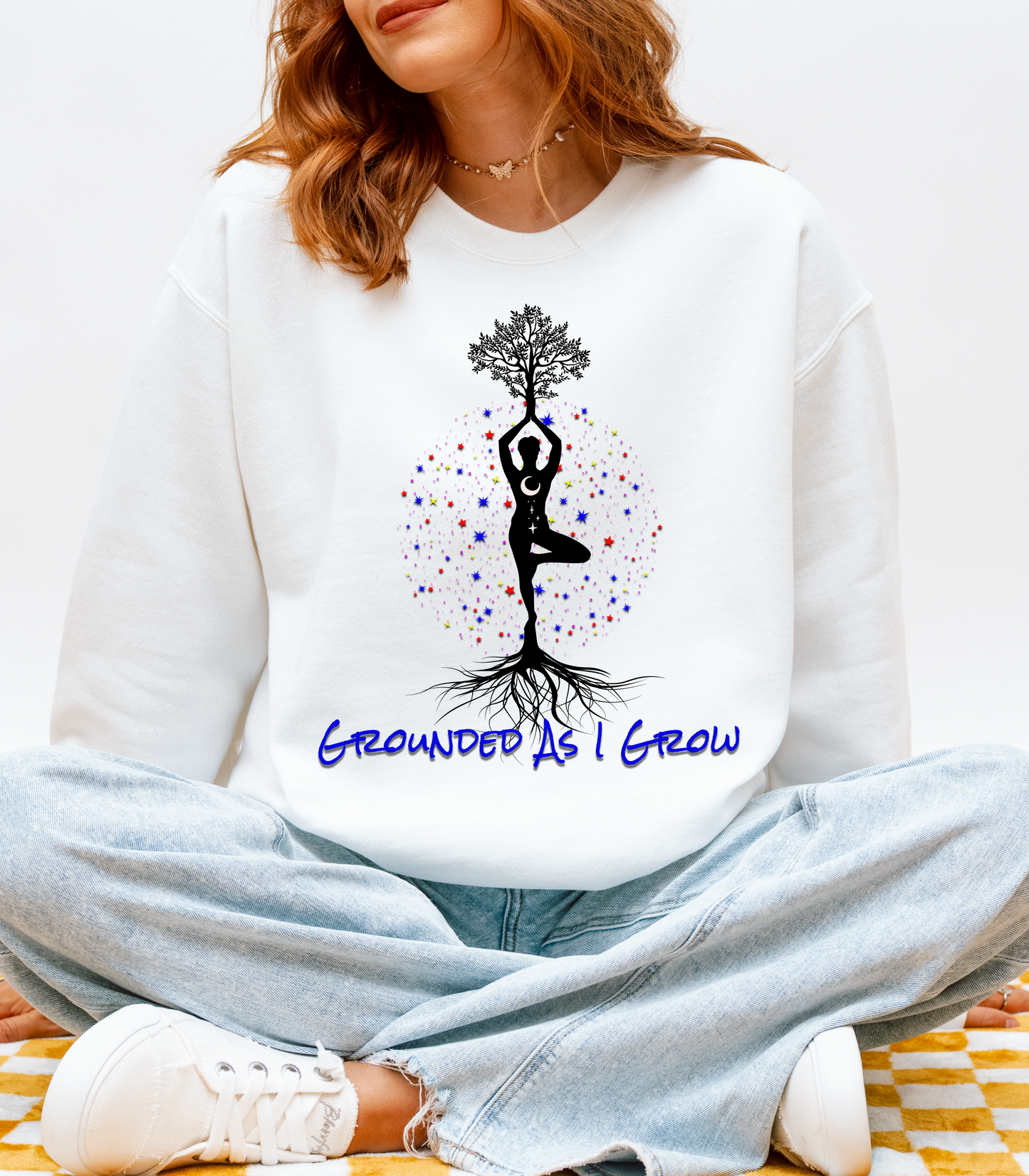 Grounded As I Grow – Cozy Mindful Woman’s Sweatshirt