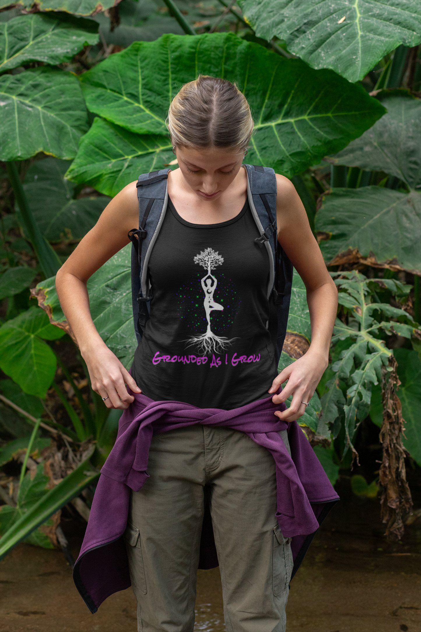 Grounded As I Grow – Spiritual Strength Racerback Tank for Women