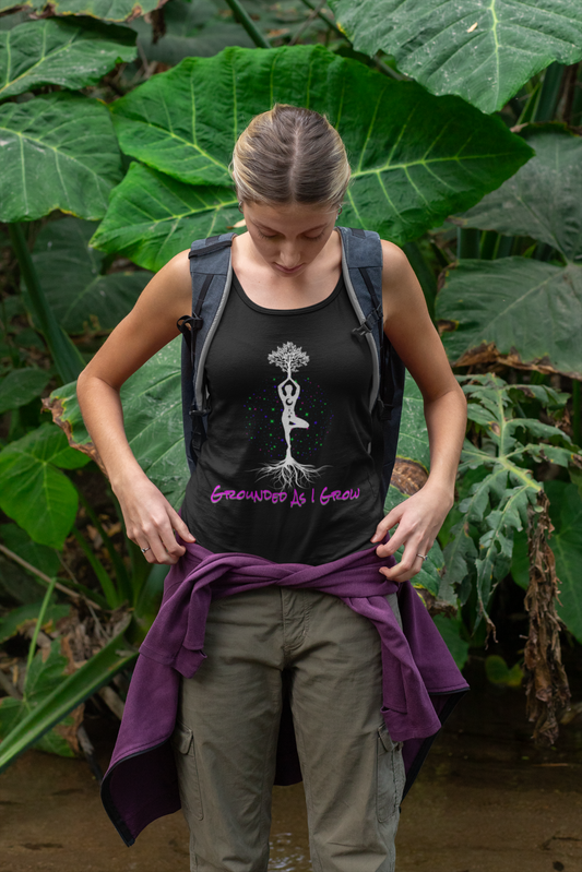 Grounded As I Grow – Spiritual Strength Racerback Tank for Women